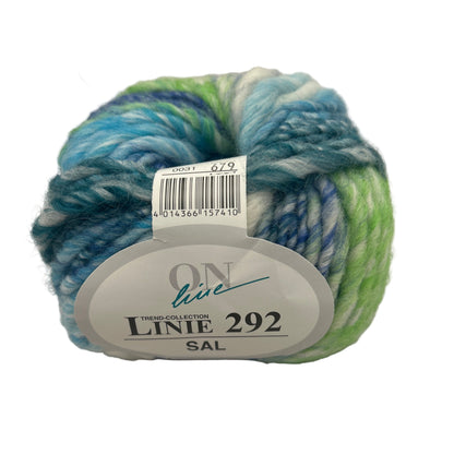 Ball of yarn with a label on a white background