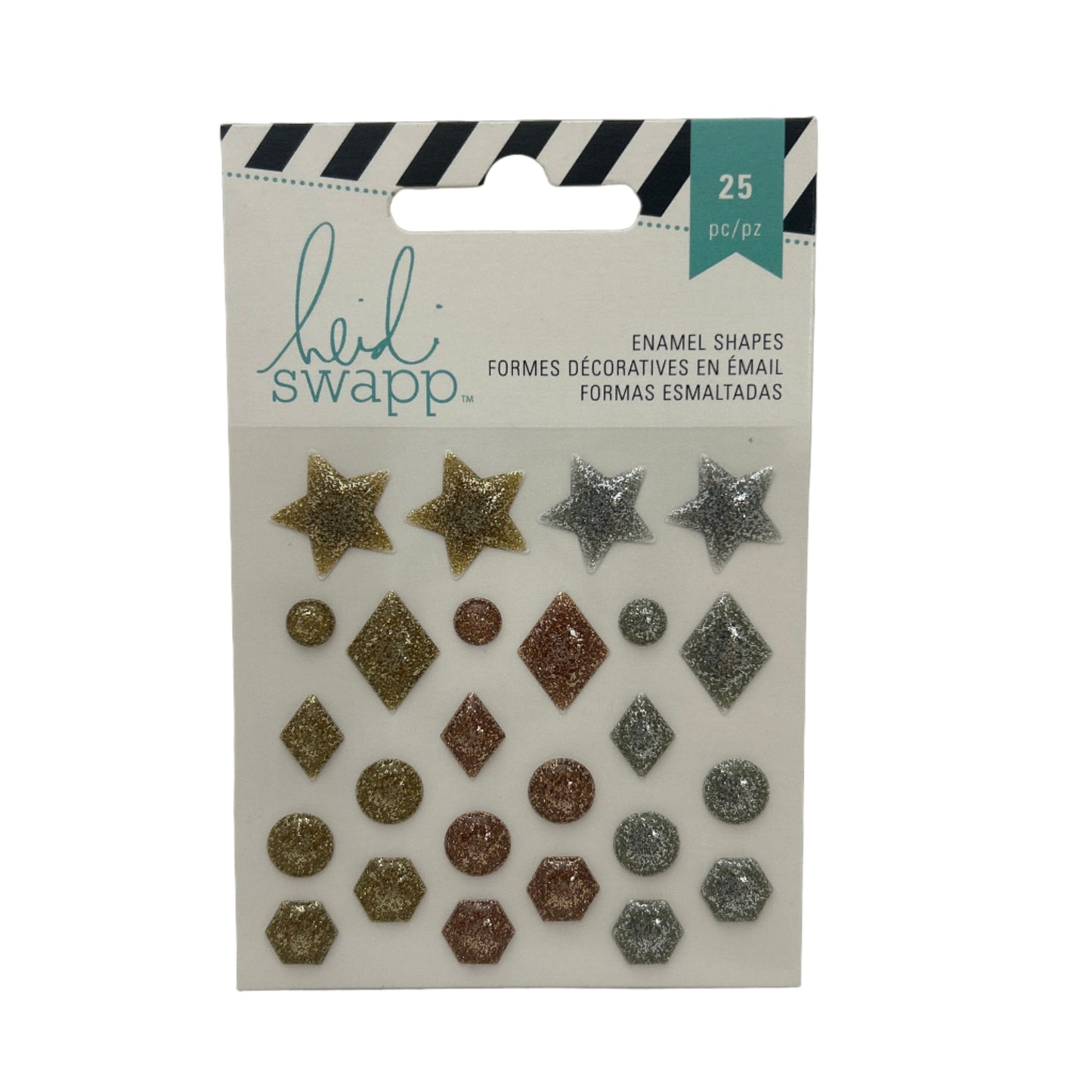 Packaging of decorative stars and shapes with 'Sizzix' branding on a white background