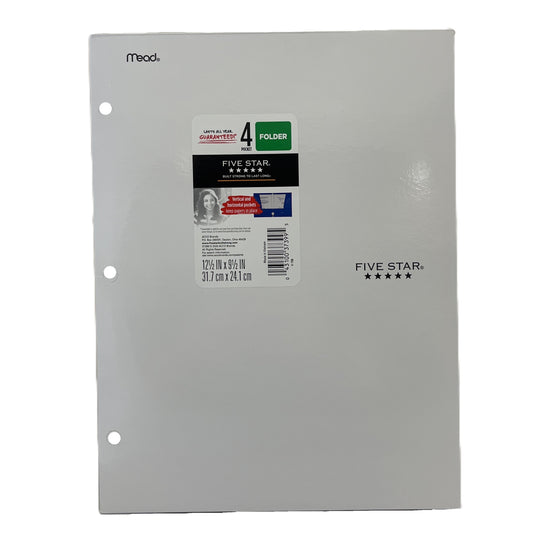 Gray Five Star folder with brand label on a white background