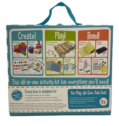 All-in-one activity kit with various activities on a white background