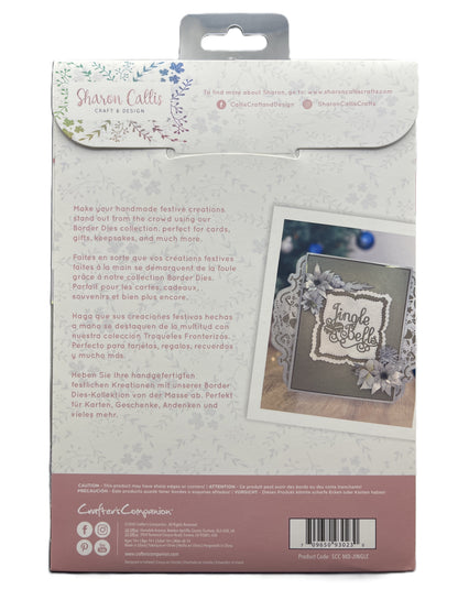 Packaging of Sharon Callis craft border set with decorative border design on a white background