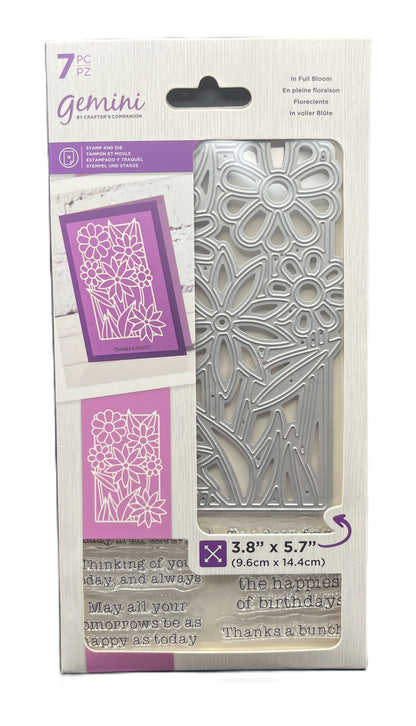 Metal die set with floral designs in packaging on a white background