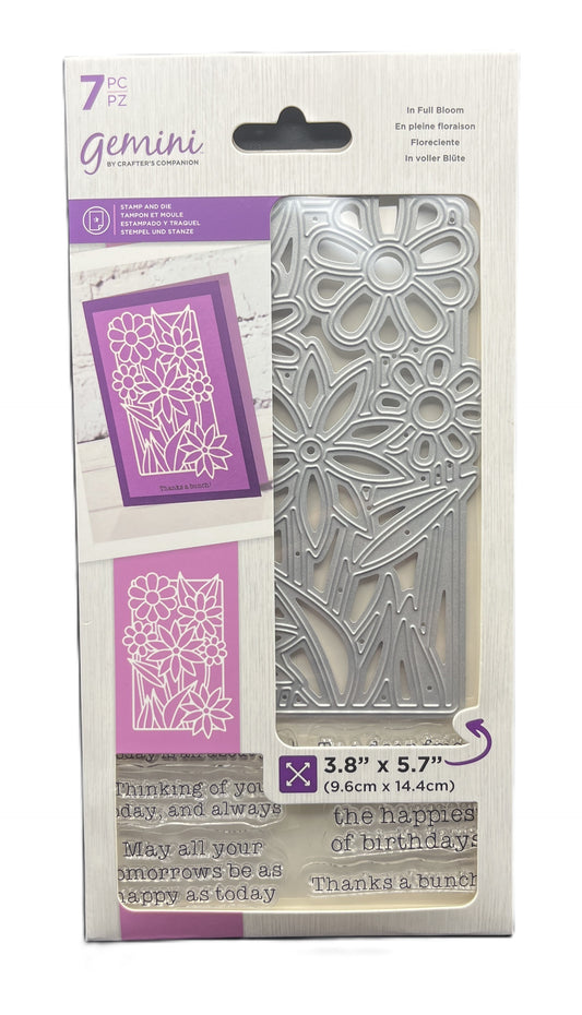 Metal die set with floral designs in packaging on a white background