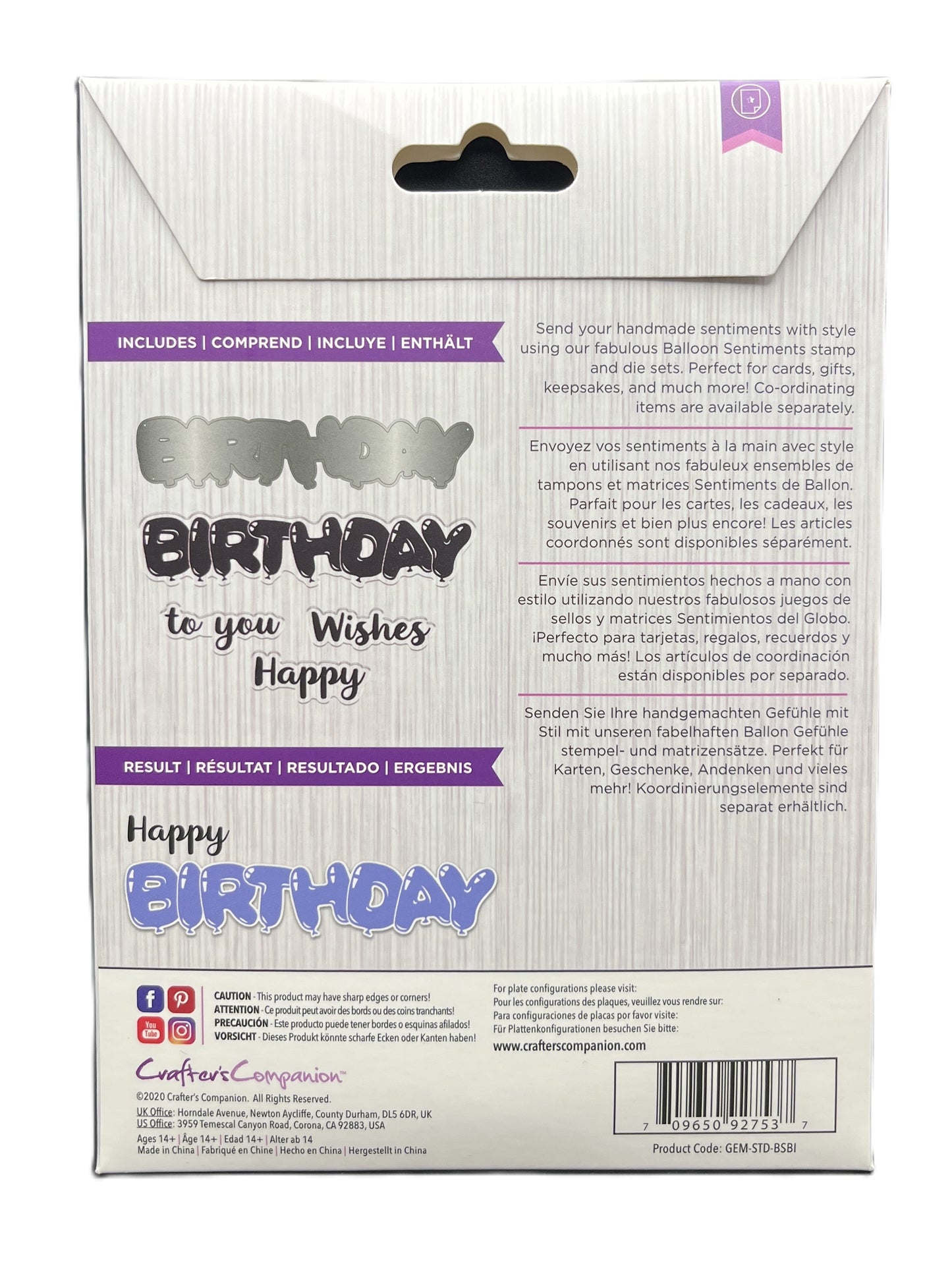 Product packaging with 'Happy Birthday' text on a white background