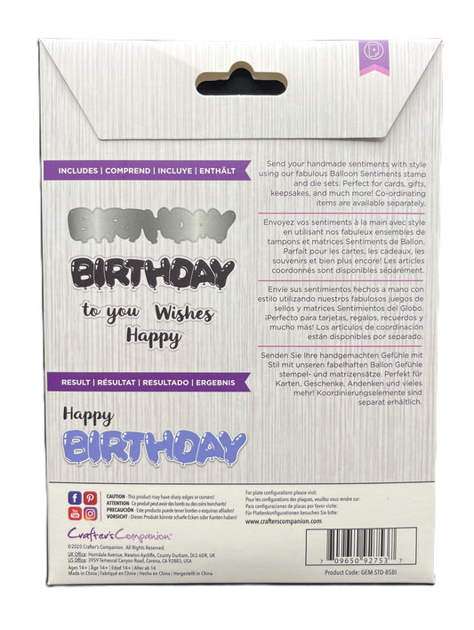 Product packaging with 'Happy Birthday' text on a white background