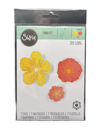 Sizzix Thinlits Dies packaging with floral designs on a white background