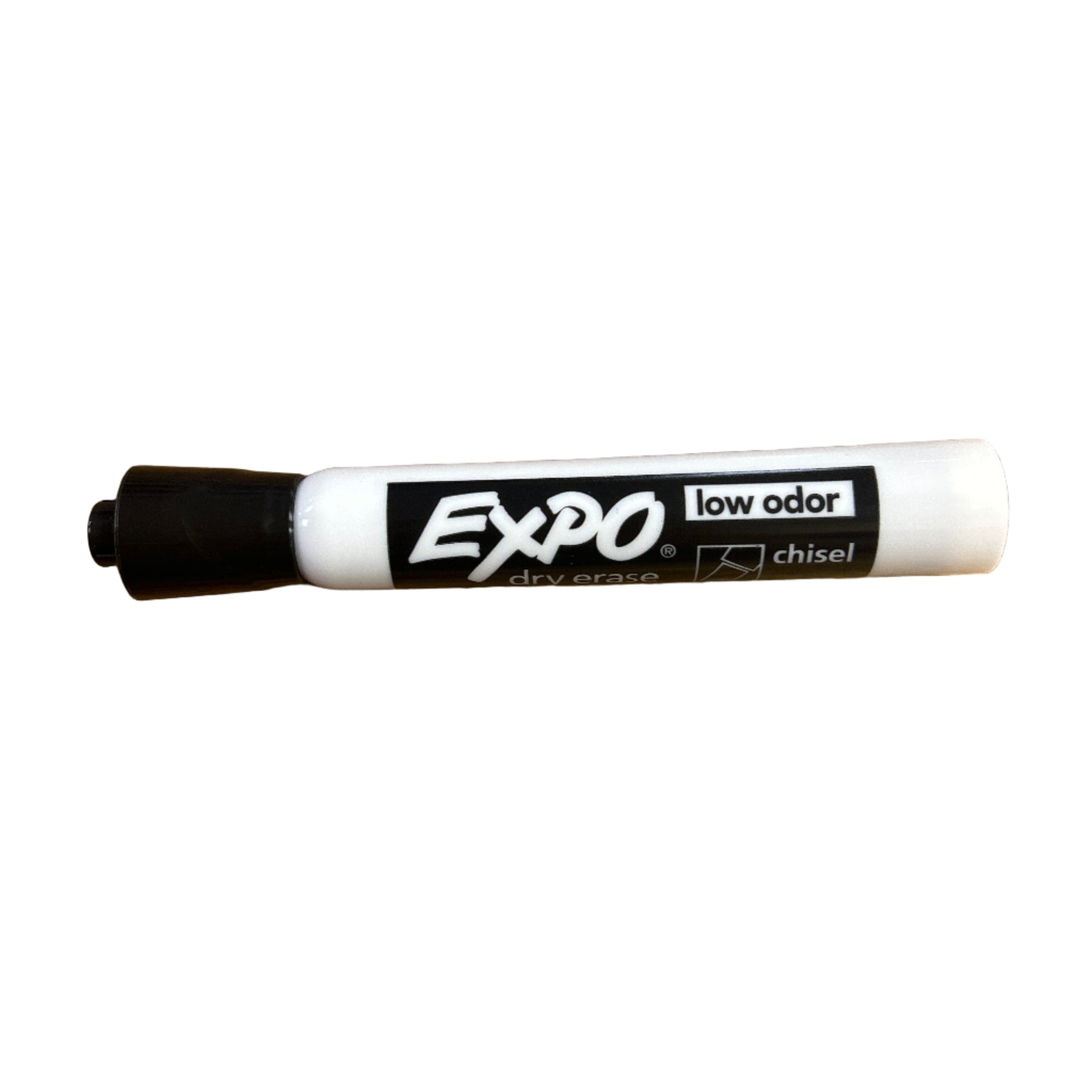 Expo dry erase marker with black cap on a white background