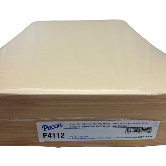 Sheet of paper with a Pacon brand label on a white background
