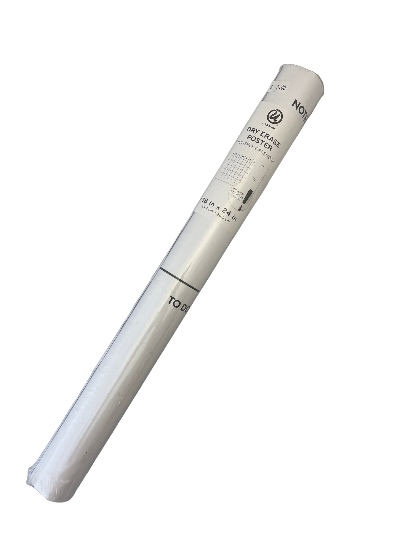 White cylindrical object with text on a gray background