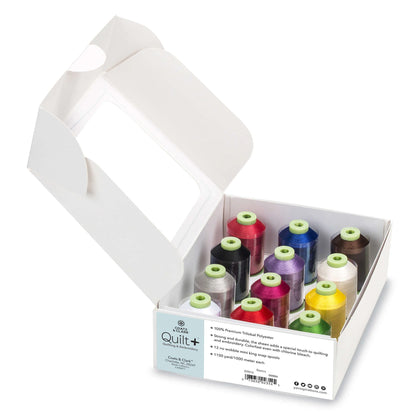 Coats Quilt+ Quilting & Embroidery BASICS Thread 12 Spool Set