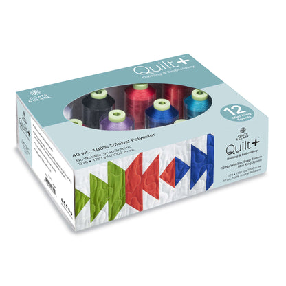 Coats Quilt+ Quilting & Embroidery BRIGHTS Thread 12 Spool Set