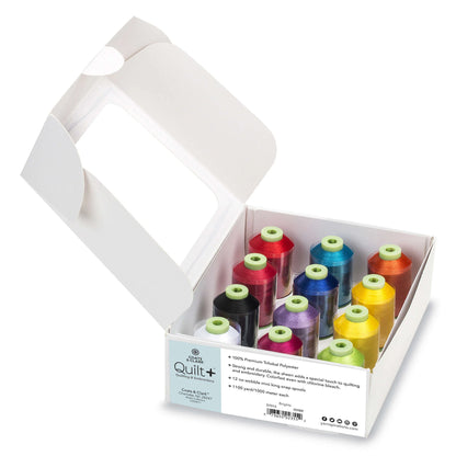Coats Quilt+ Quilting & Embroidery BRIGHTS Thread 12 Spool Set