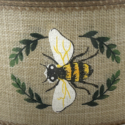 Bee Linen Look - 2.5” x 50 yds - Wire Edged Premium Ribbon