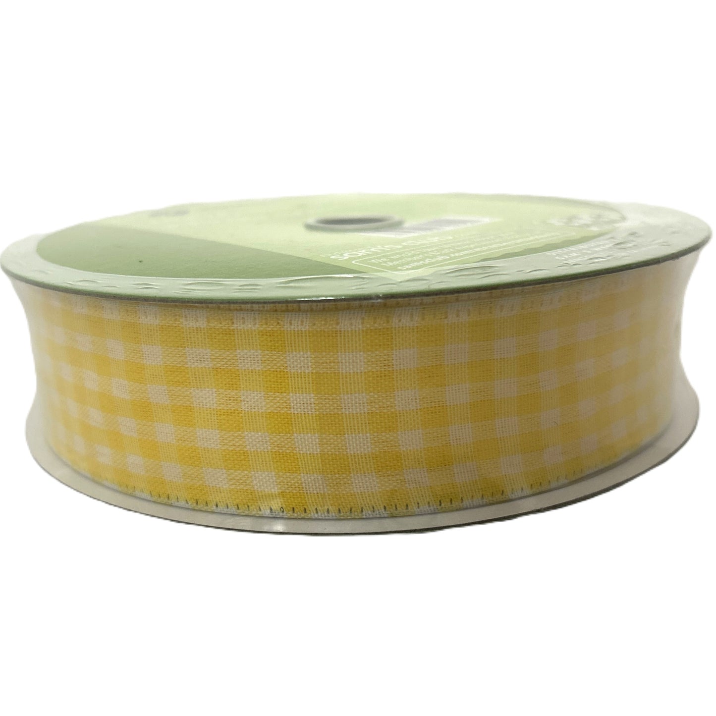 Yellow White Gingham - 1.5” x 50 yds - Wire Edged Premium Ribbon
