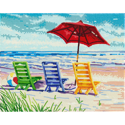 Beach Chairs - Diamond Painting Art Kit - 14x11”