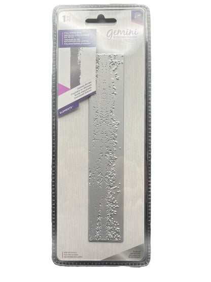 Metal die cut with textured design in packaging on a white background