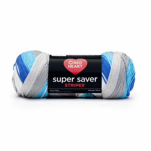 Red Heart Super Saver Stripes Yarn Skein -Calm Stripe 5oz