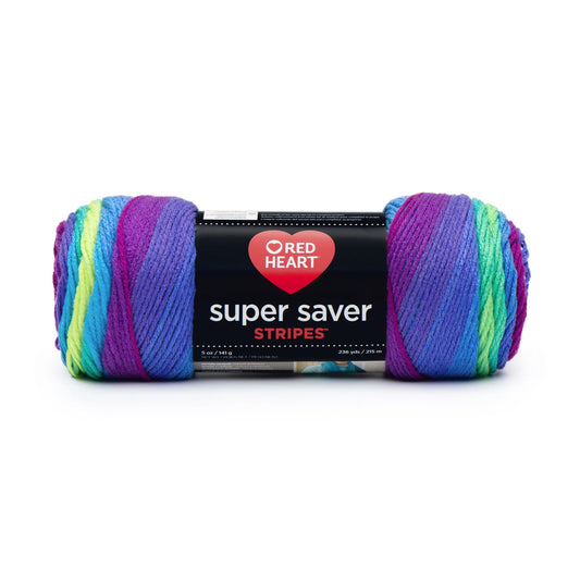 Red Heart Super Saver Stripes Yarn Skein - Parrot Stripe 5oz