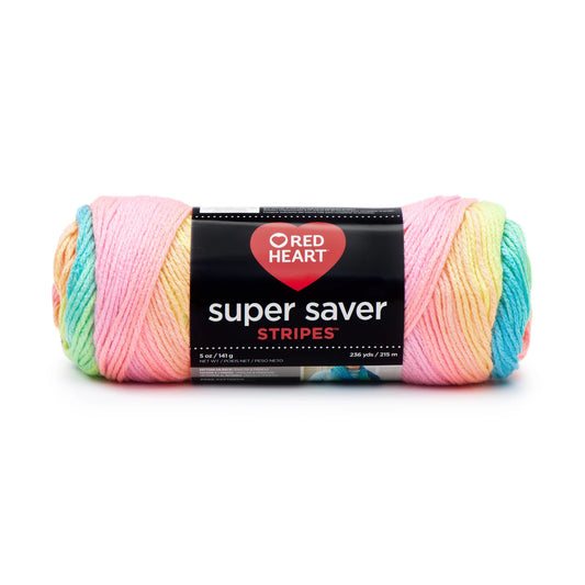 Red Heart Super Saver Stripes Yarn Skein - Retro Stripe 5oz