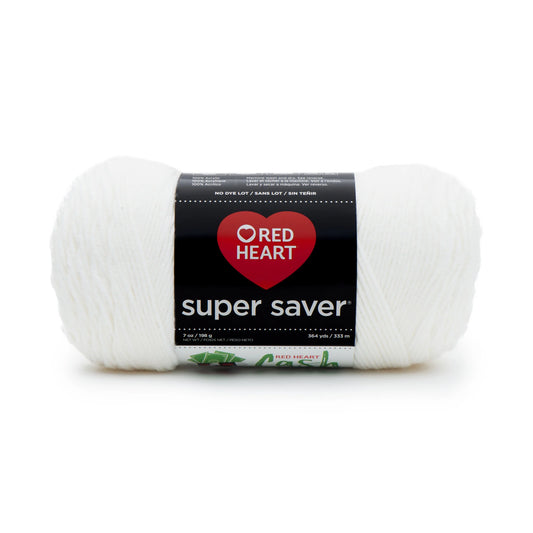 Red Heart Super Saver Yarn Skein - White 7 oz