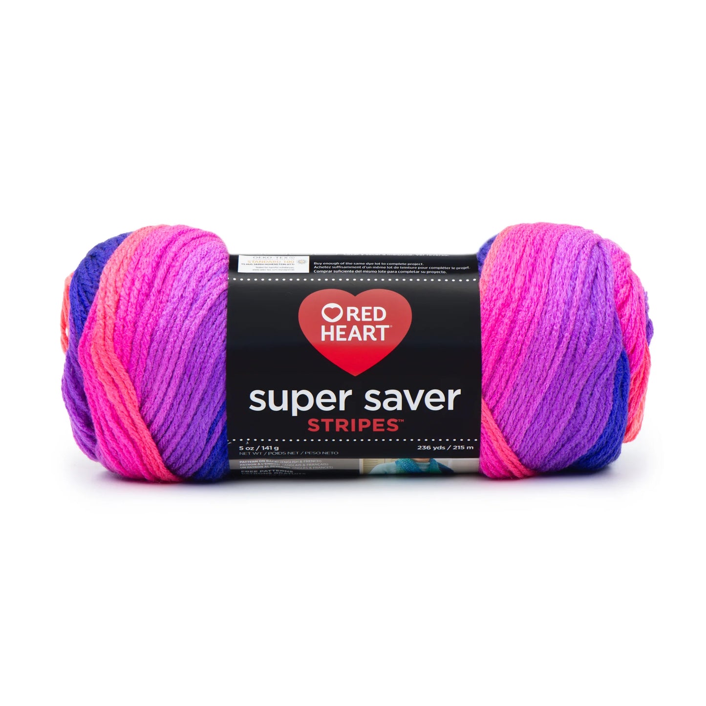 Red Heart Super Saver Stripes Yarn Skein - Flamenco Stripe 5oz