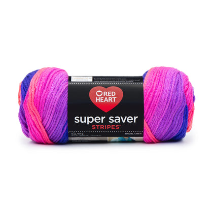 Red Heart Super Saver Stripes Yarn Skein - Flamenco Stripe 5oz