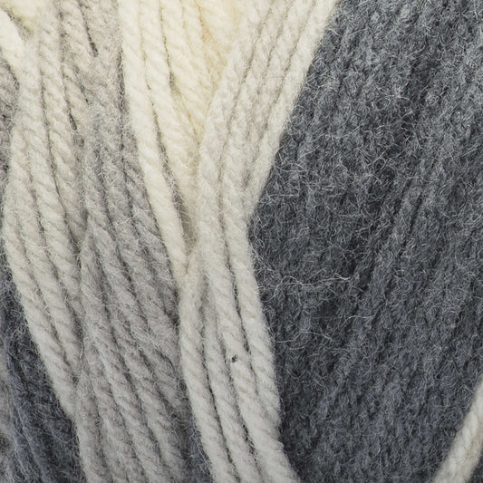 Red Heart Super Saver Stripes Yarn Skein - Newsprint Stripe 5oz