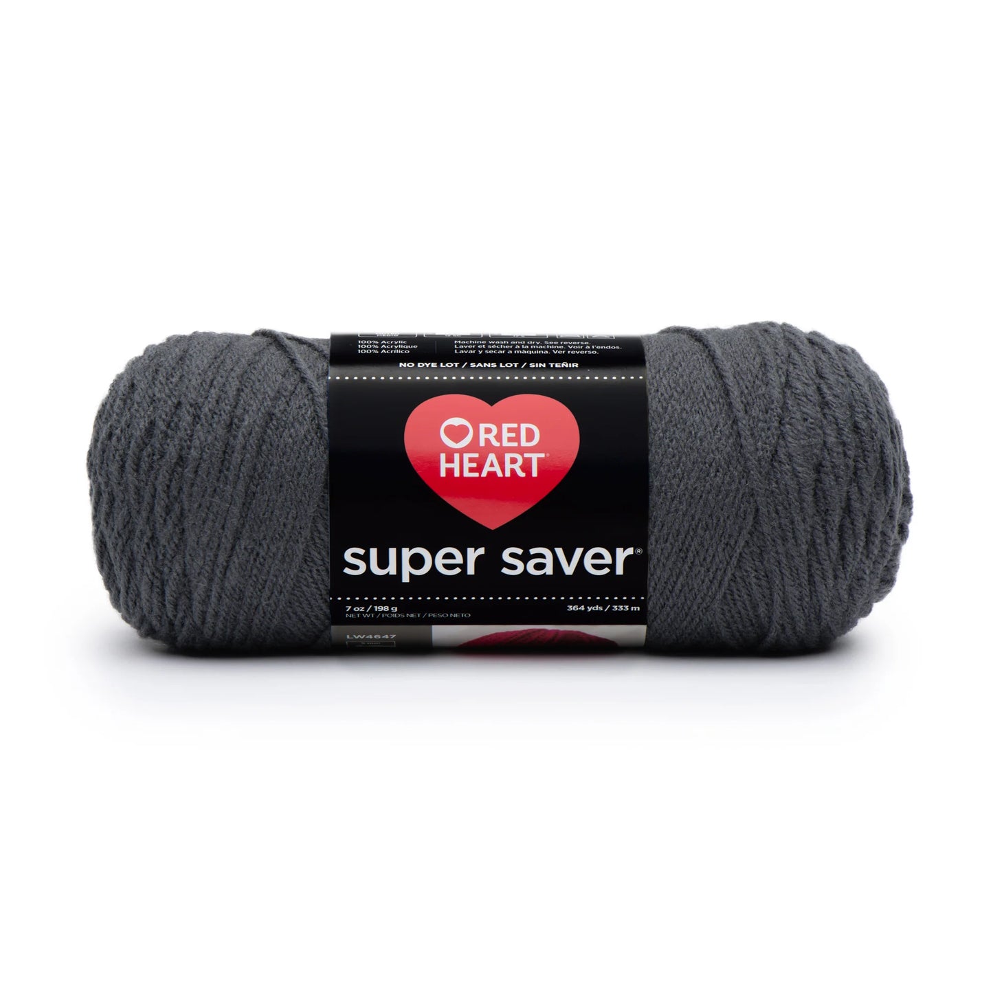 Red Heart Super Saver Yarn Skein - Charcoal 7 oz