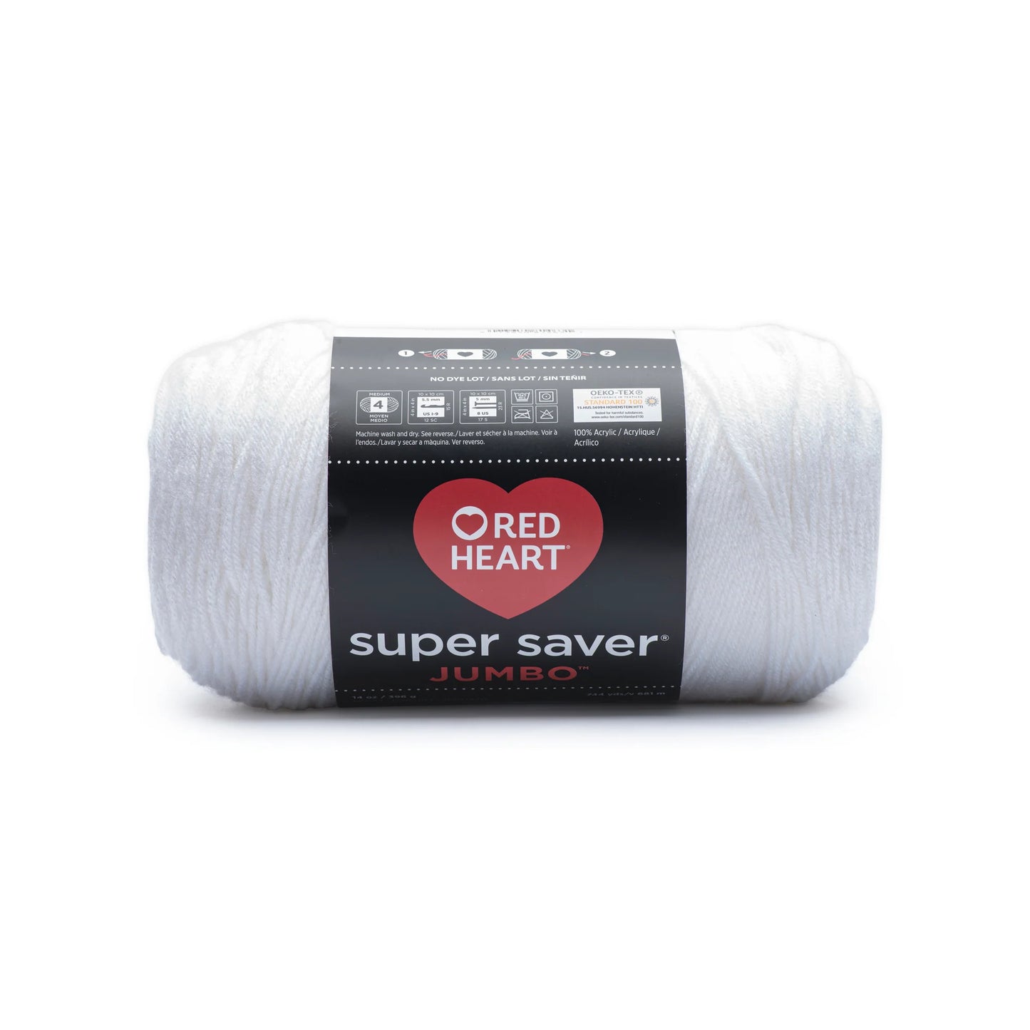 Red Heart Super Saver Jumbo Yarn Skein - White 14 oz