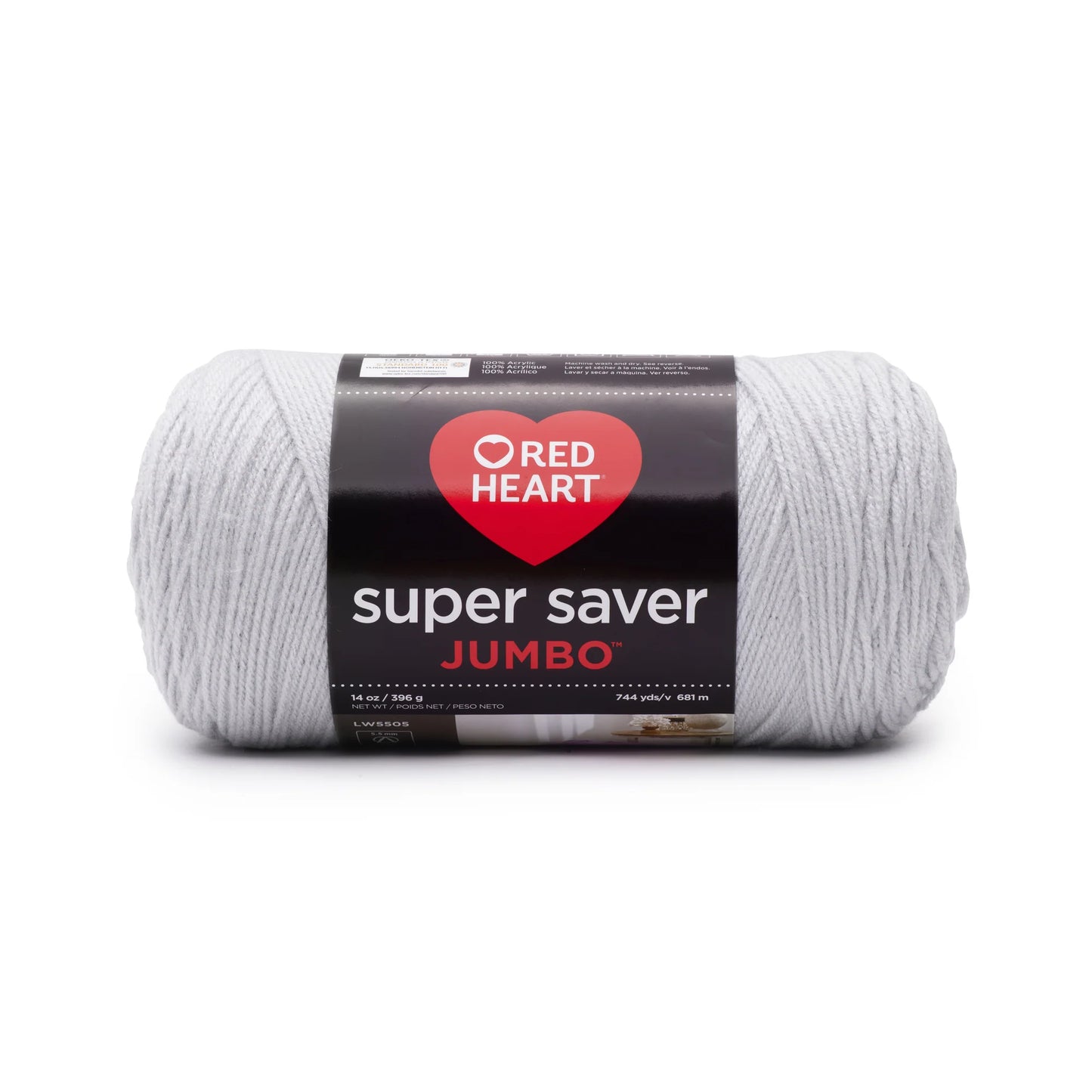 Red Heart Super Saver Jumbo Yarn Skein - Light Gray 14 oz