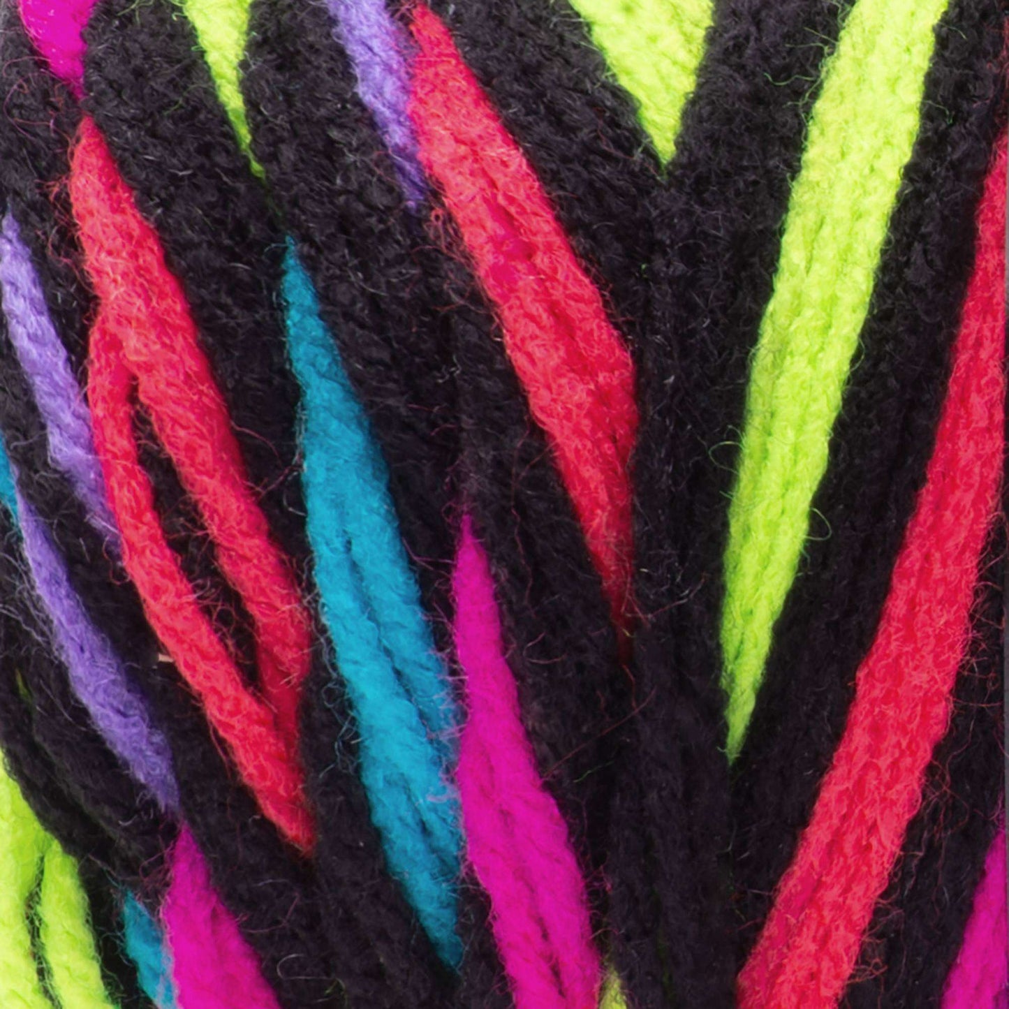 Red Heart Super Saver Jumbo Stripes Yarn Skein - Neon Stripe 10 oz