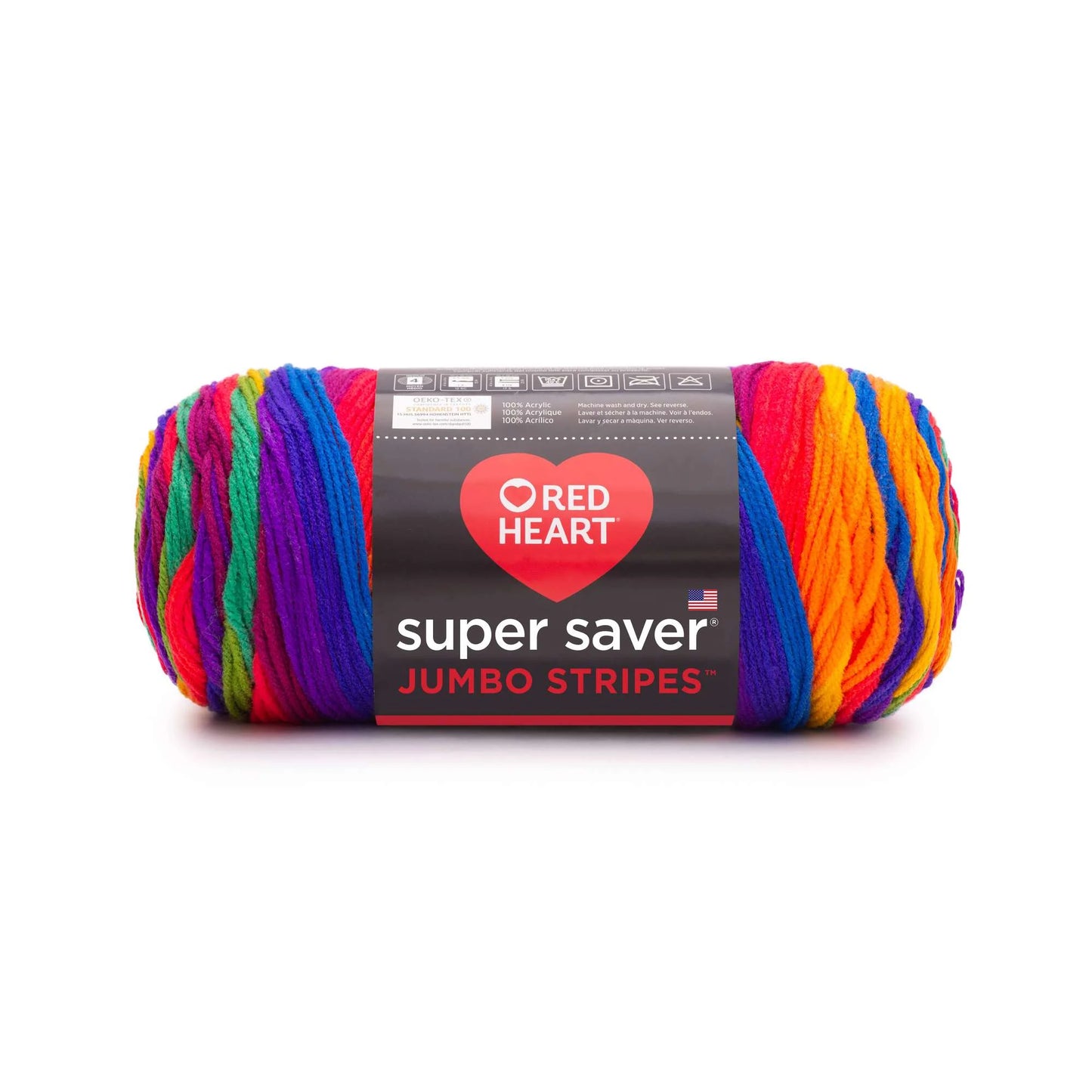 Red Heart Super Saver Jumbo Stripes Yarn Skein - Favorite Stripe 10 oz
