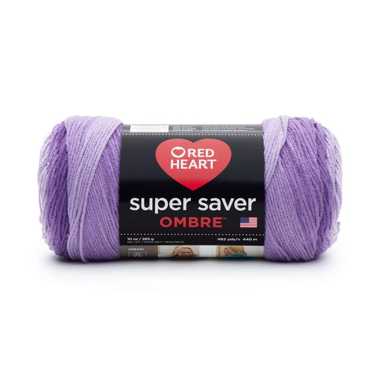 Red Heart Super Saver Ombre Yarn Skein - Violet Purple 10 oz