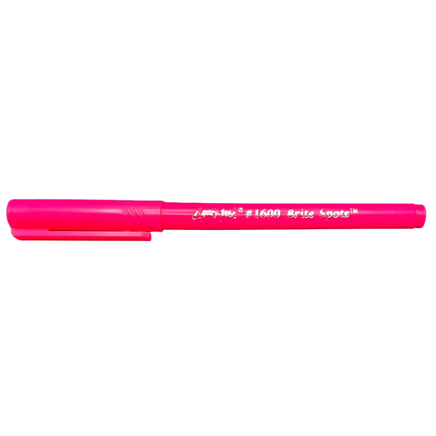 Pink highlighter pen on a white background