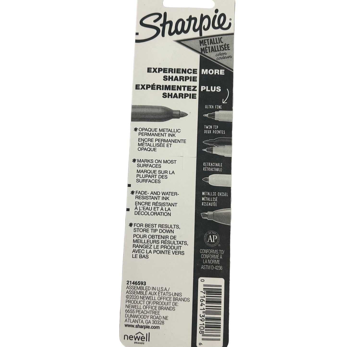 Sharpie metallic marker packaging on a gray background