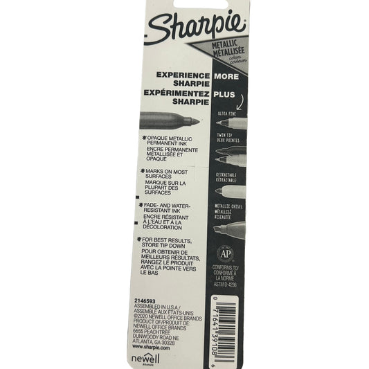 Sharpie metallic marker packaging on a gray background