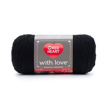 Red Heart With Love Yarn Skein - Black 7 oz