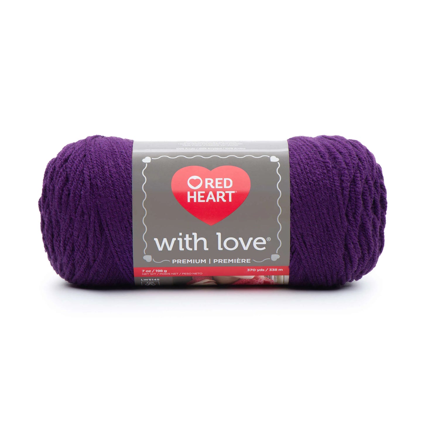 Red Heart With Love Yarn Skein - Aubergine 7 oz