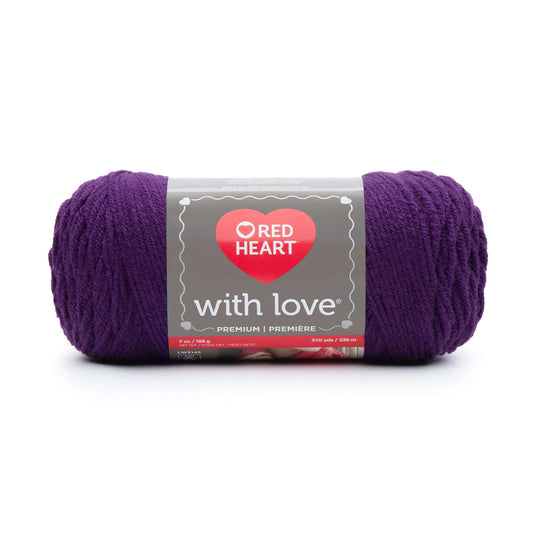 Red Heart With Love Yarn Skein - Aubergine 7 oz