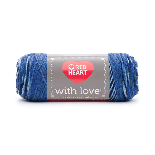 Red Heart With Love Yarn Skein - Deep Blues