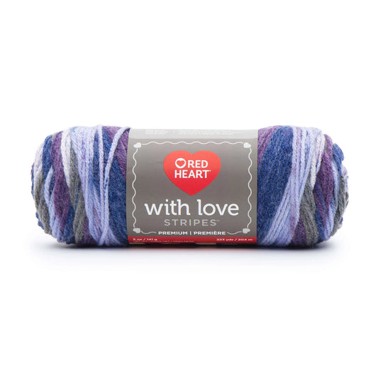 Red Heart With Love Stripes Yarn Skein - Baroque Stripe