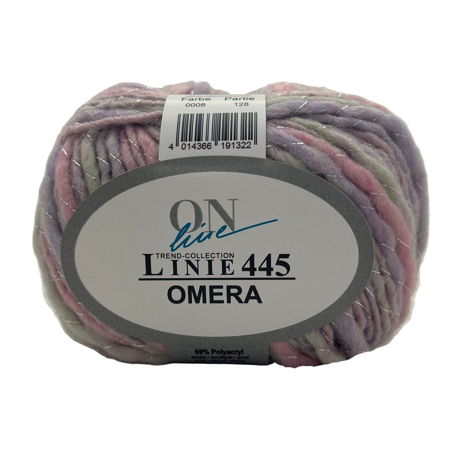 Ball of yarn with a label on a white background