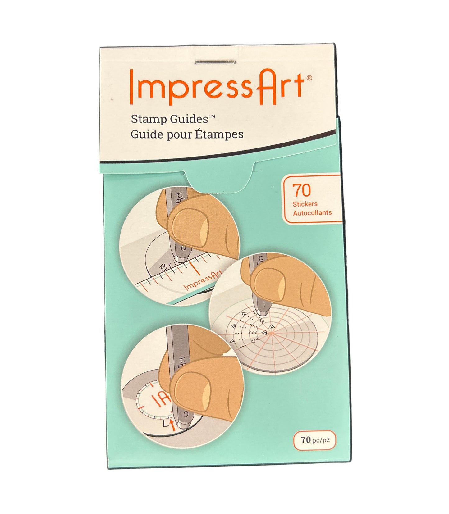 Impress Art stamp guides packaging on a white background