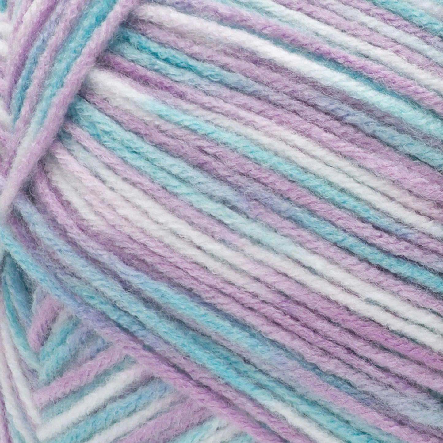 Red Heart Comfort Yarn - White/Violet/Mint Print