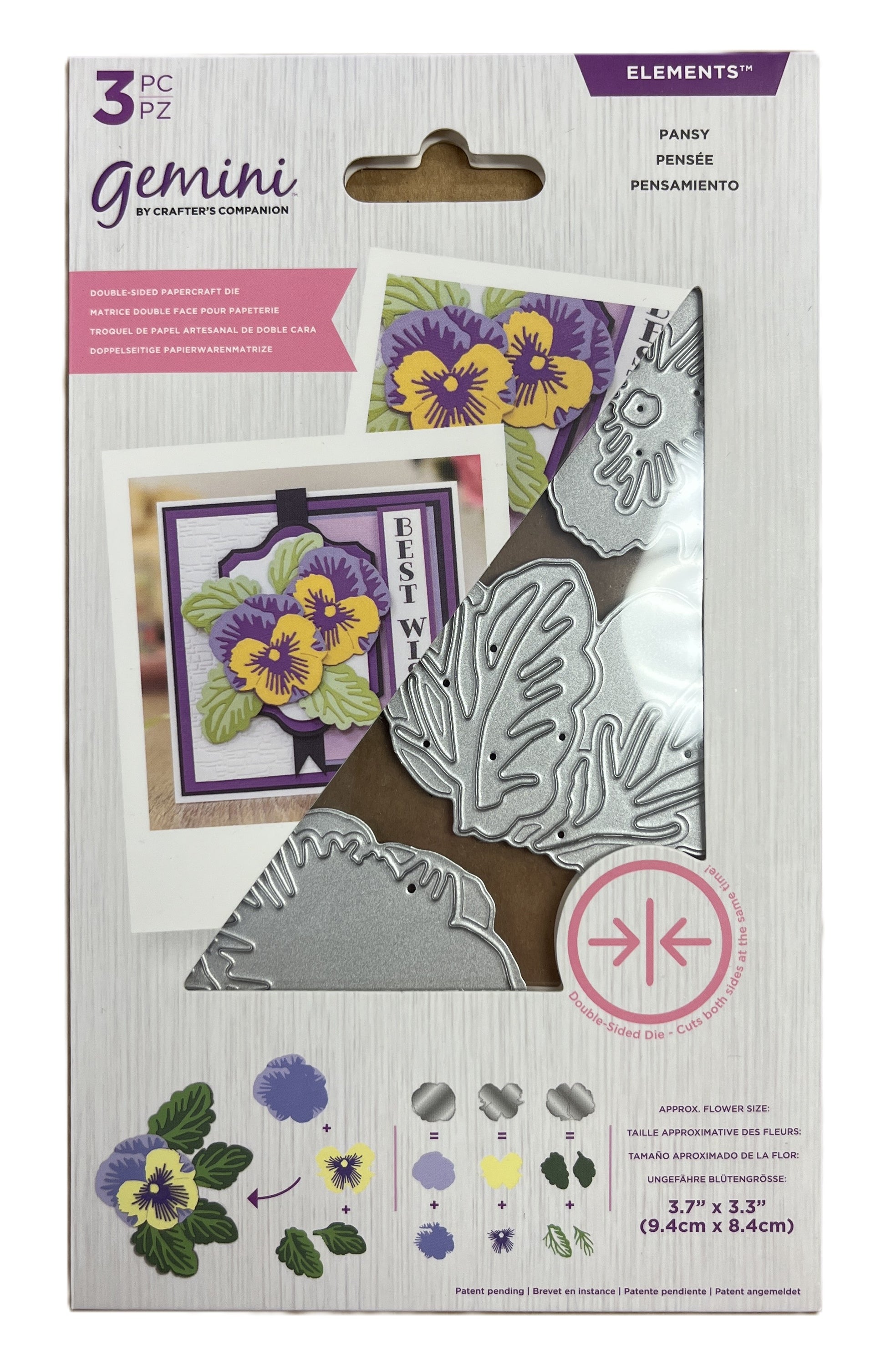 Packaging of Gemini by Crafter's Companion metal dies with floral and leaf designs.