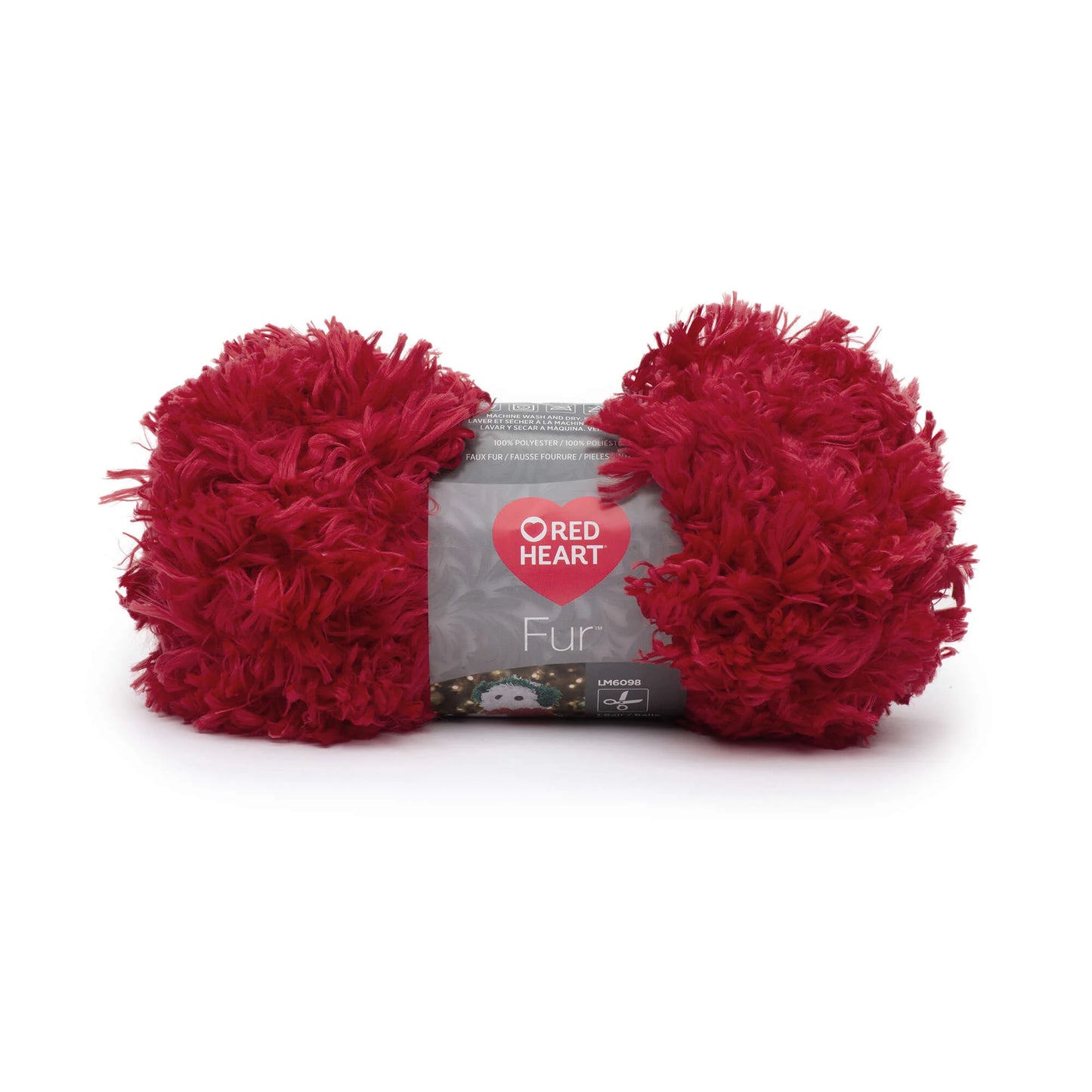 Red Heart Fur Yarn Skein - Cherry Red