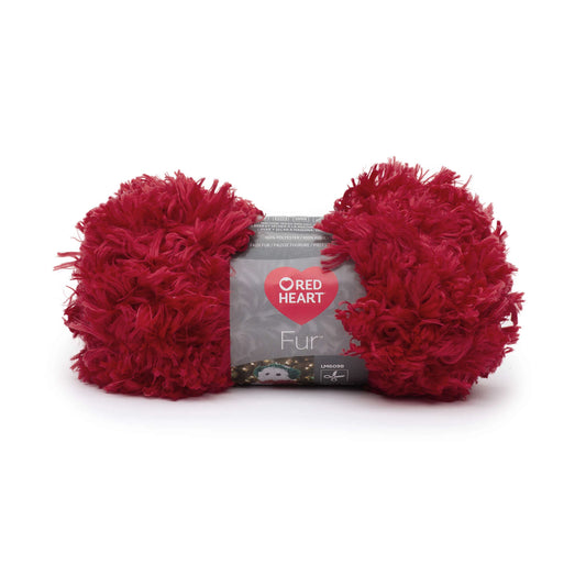 Red Heart Fur Yarn Skein - Cherry Red
