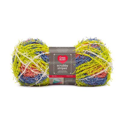 Red Heart Scrubby Stripes Yarn - Citrus Punch