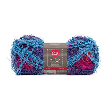 Red Heart Scrubby Stripes Yarn - Berry Crush