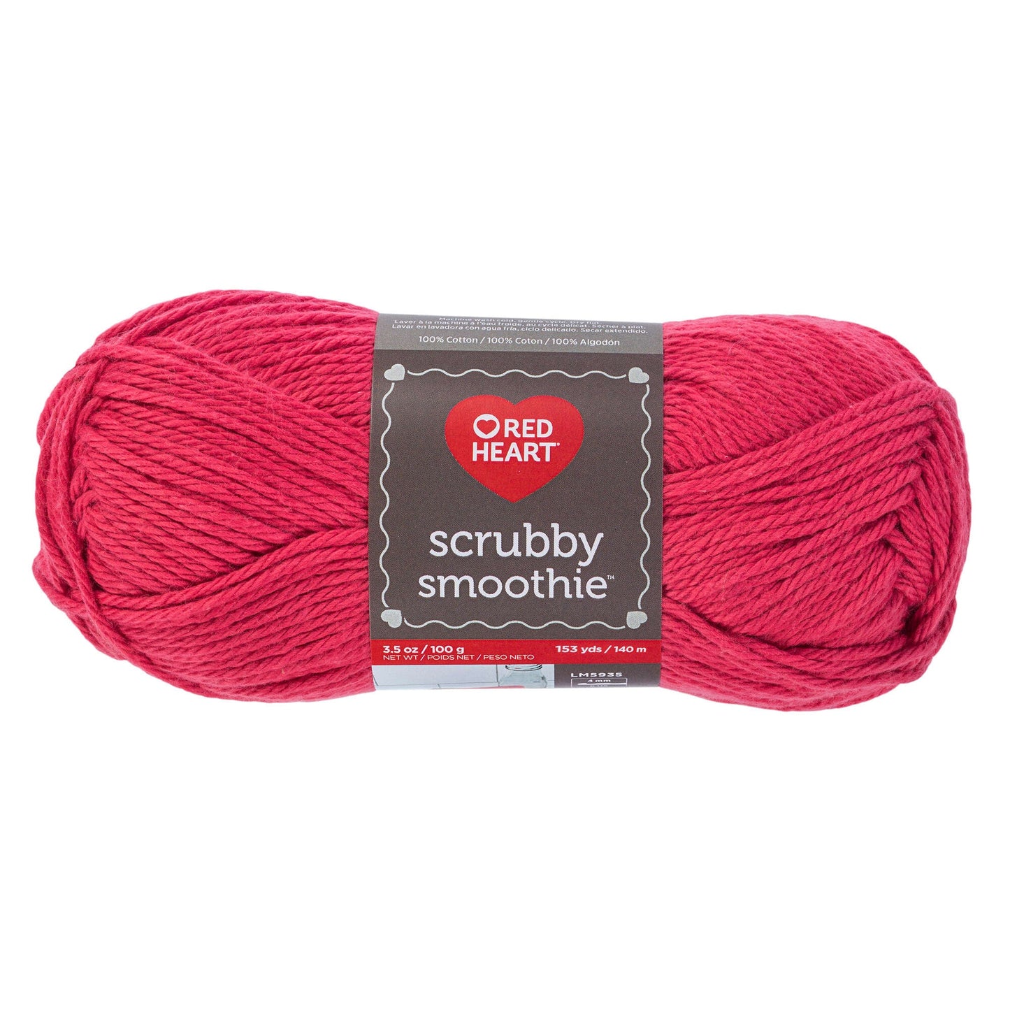 Red Heart Scrubby Smoothie Cotton Yarn - Coral